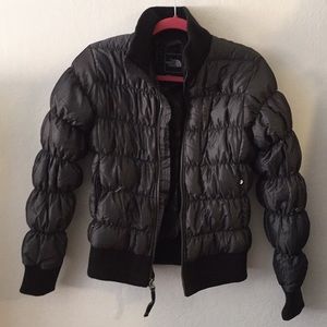 Grey North Face puffer coat